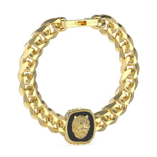Load image into Gallery viewer, Guess Men&#39;s Jewellery Gold-Plated Stainless-Steel Lion 18mm Coin Bracelet