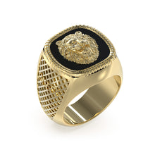 Load image into Gallery viewer, Guess Men&#39;s Jewellery Gold-Plated Stainless-Steel Lion 18mm Signet Ring
