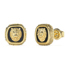 Load image into Gallery viewer, Guess Men&#39;s Jewellery Gold-Plated Stainless-Steel Lion 13mm Stud Earrings