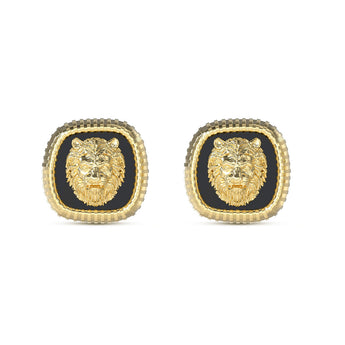Guess Men's Jewellery Gold-Plated Stainless-Steel Lion 13mm Stud Earrings