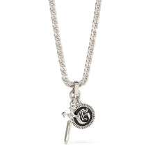 Load image into Gallery viewer, Guess Men&#39;s Jewellery Stainless Steel 26&quot; G Coin &amp; Dagger Pendant On Chain