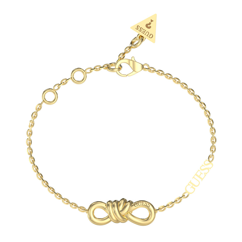 Guess Gold Plated Stainless Steel Central Knot Mini Bracelet