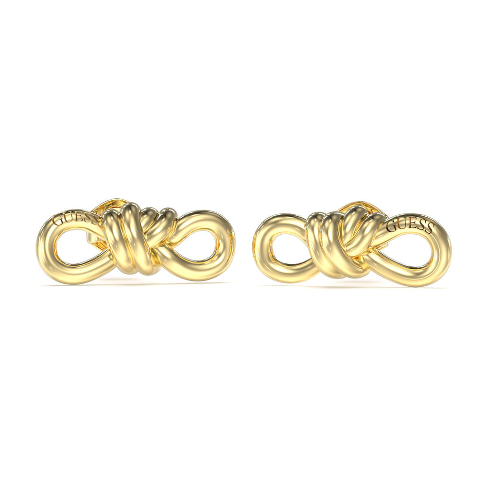 Guess Gold Plated Stainless Steel 20mm Knot Stud Earrings