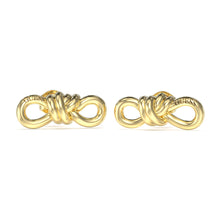 Load image into Gallery viewer, Guess Gold Plated Stainless Steel 20mm Knot Stud Earrings