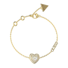 Load image into Gallery viewer, Guess Gold Plated Stainless Steel Mother Of Pearl Mini Heart Bracelet
