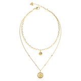 Guess Gold Plated Stainless Steel Two Layers Of Love 16-18" Chain