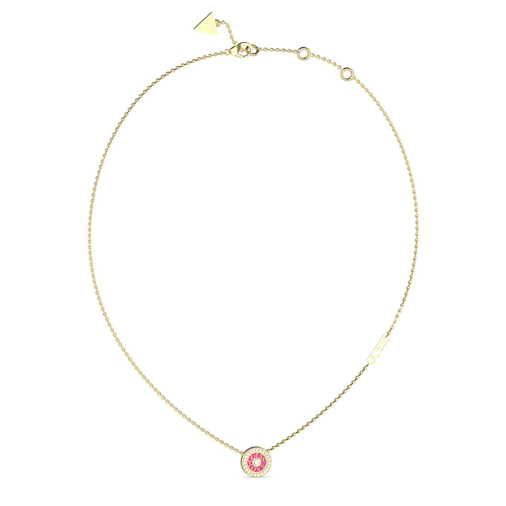 Guess Gold-Plated Stainless-Steel Fuchsia Love Mini 16-18" Chain