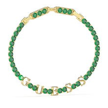 Load image into Gallery viewer, Guess Gold-Plated Stainless-Steel Green Tennis Bracelet