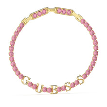 Load image into Gallery viewer, Guess Gold-Plated Stainless-Steel Pink Tennis Bracelet