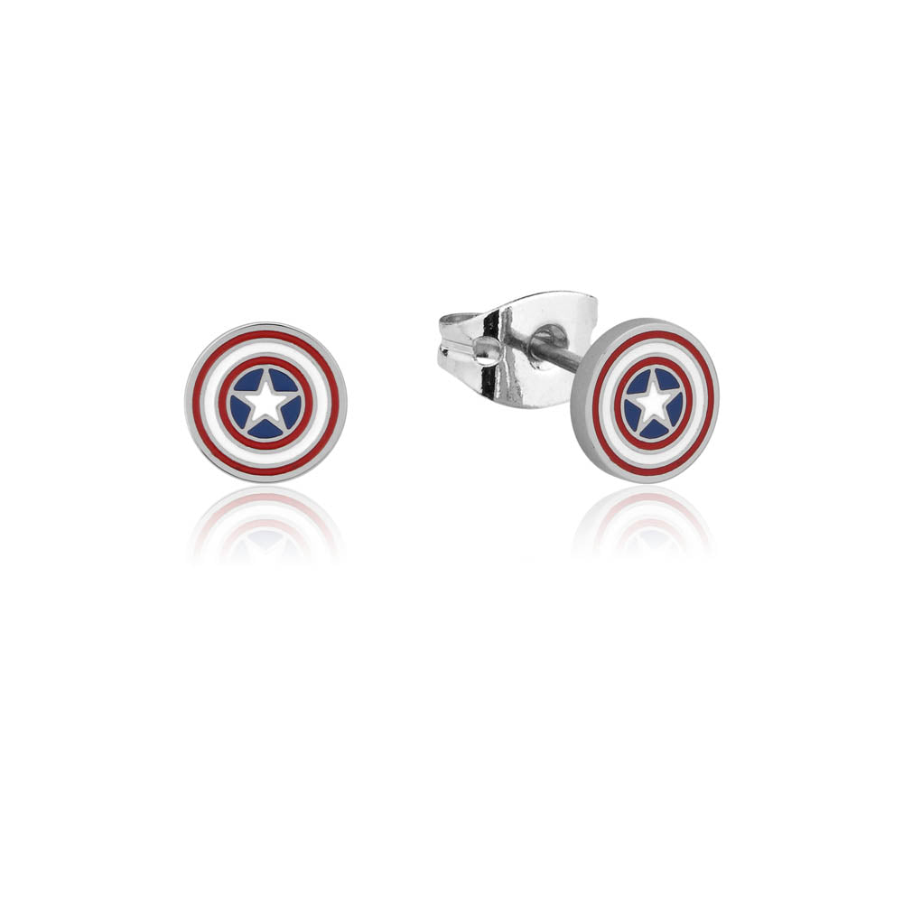 Disney Stainless Steel Captain America Stud Earrings