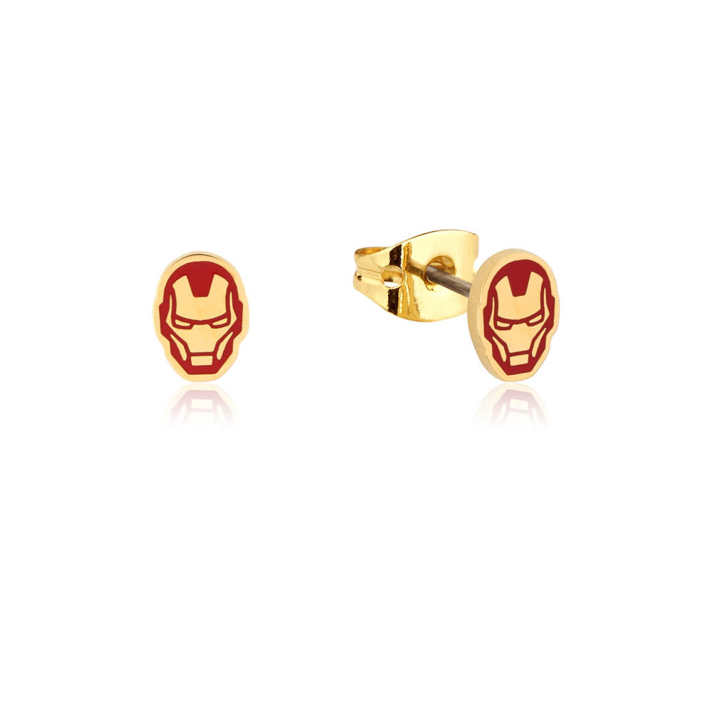 Disney Gold Plated Stainless Steel Iron Man Stud Earrings