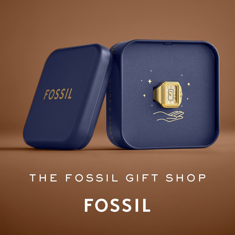 Fossil Raquel Stainless Steel Gold Plated Two Hand Watch Ring