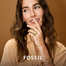 Load image into Gallery viewer, Fossil Raquel Stainless Steel Gold Plated Two Hand Watch Ring