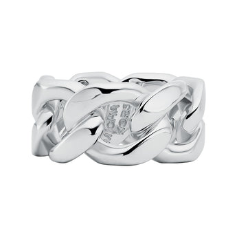 Michael Kors Silver Plated Brass Unisex Flat Curb Chain Ring