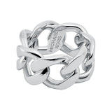 Michael Kors Silver Plated Brass Unisex Flat Curb Chain Ring
