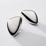 Michael Kors Silver Plated Brass Pebble Platinum Stud Earrings