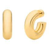 Michael Kors Gold Plated Brass Chunky Hoop Earrings