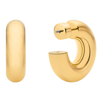 Michael Kors Gold Plated Brass Chunky Hoop Earrings
