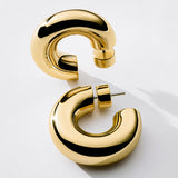 Michael Kors Gold Plated Brass Chunky Hoop Earrings