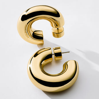 Michael Kors Gold Plated Brass Chunky Hoop Earrings