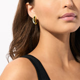 Michael Kors Gold Plated Brass Chunky Hoop Earrings