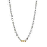 Emporio Armani Silver-Plated Stainless-Steel Logo Fancy Curb Chain