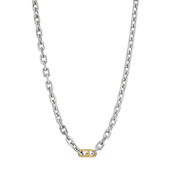 Emporio Armani Silver-Plated Stainless-Steel Logo Fancy Curb Chain