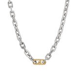 Emporio Armani Silver-Plated Stainless-Steel Logo Fancy Curb Chain