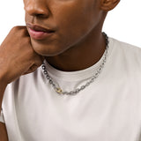 Emporio Armani Silver-Plated Stainless-Steel Logo Fancy Curb Chain