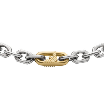Michael Kors Silver-Plated Stainless-Steel Logo Fancy Curb Bracelet