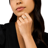 Emporio Armani Gold Plated Brass Mother Of Pearl Eagle Logo Ring