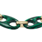 Emporio Armani Gold Plated Brass Reconstituted Malachite Bracelet