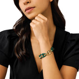 Emporio Armani Gold Plated Brass Reconstituted Malachite Bracelet