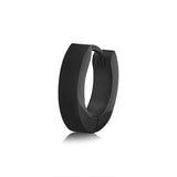 Stainless Steel Single Black Plain 3mm Wide Huggie Hoop Earring (Single Piece Only