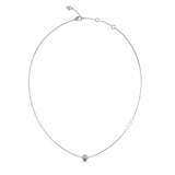 Guess Stainless Steel 7mm Crystal Bead Pendant On Chain