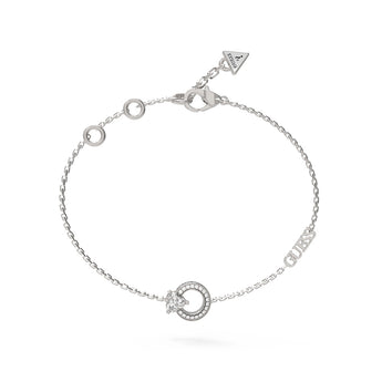 Guess Stainless Steel Heart Crystal Circle Bracelet