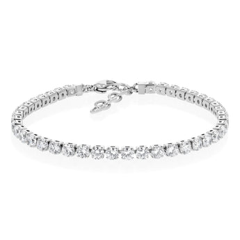 Stainless Steel 4mm Cubic Zirconia Tennis Bracelet
