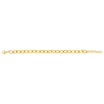 Sterling Silver Gold Plated Chunky 7mm Link 16.5+3cm Bracelet