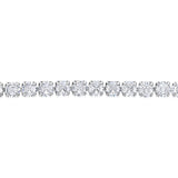 Stainless Steel Cubic Zirconia Tennis 17+3cm Bracelet