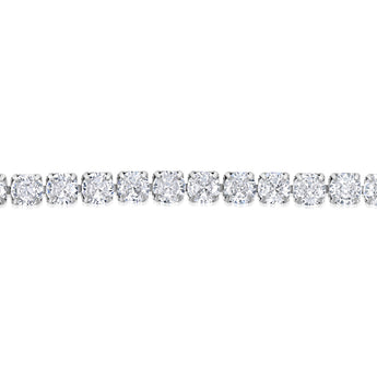 Stainless Steel Cubic Zirconia Tennis 17+3cm Bracelet