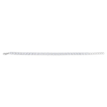 Stainless Steel Cubic Zirconia Tennis 17+3cm Bracelet