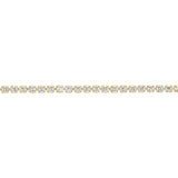 Stainless Steel Gold Plated 2mm Cubic Zirconia Tennis 17+3.5cm Bracelet