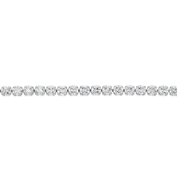 Stainless Steel 3mm Cubic Zirconia 25.5cm Bracelet