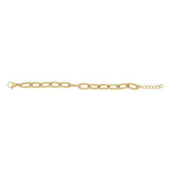 Stainless Steel Gold Plated 8.5mm Chunky 18.5+3cm Bracelet