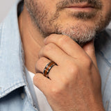 Forte Tungsten Central Koa Wood Inlay Polished Ring