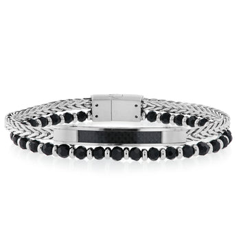 Multi-Strand Beaded Chain Stainless Steel Bracelet
