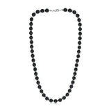 Black Beaded Necklace with Silver Spacers