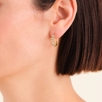 Rosefield Playful Crystals Baguette and Round Hoops