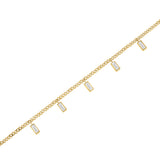 Rosefield Gold Playful Crystals Baguette Dangling Necklace
