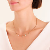 Rosefield Gold Playful Crystals Baguette Dangling Necklace
